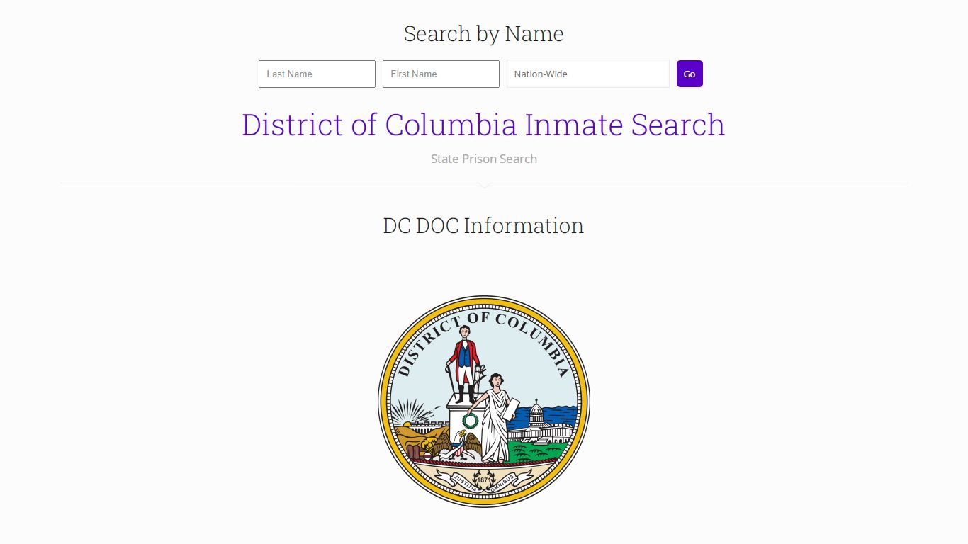 District of Columbia Inmate Search - Inmates Plus