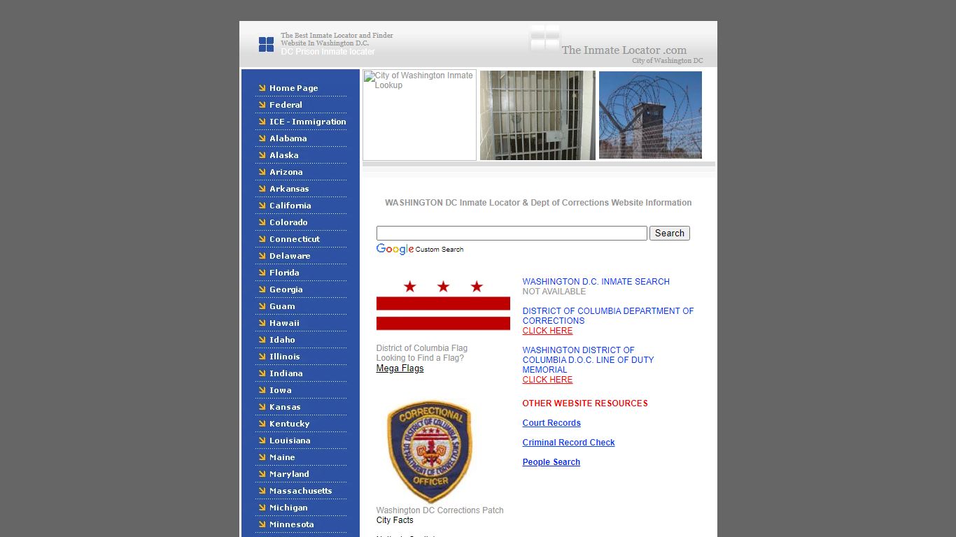 WASHINGTON DC Inmate Locator & Dept of Corrections Website ...
